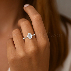 2Pcs 2 Colors Brass & Cat's Eye Finger Rings for Women&nbsp;RJEW-GO0001-24