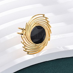 Round 304 Stainless Steel Enamel Cuff Rings&nbsp;RJEW-D306-29G