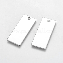 Tarnish Resistant 304 Stainless Steel Rectangle Pendants&nbsp;X-STAS-R058-02