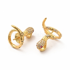 Rack Plating Brass Micro Pave Cubic Zirconia Cup Peg Bails&nbsp;KK-K165-31G