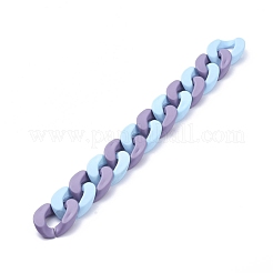 Handmade Opaque Spray Painted Acrylic Curb Chains&nbsp;AJEW-JB00615-03