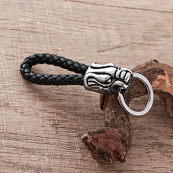 Braided PU Leather Keychains&nbsp;JI5354