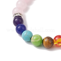 Raw Rough Natural Rose Quartz Charm Bracelets&nbsp;BJEW-JB10298-02