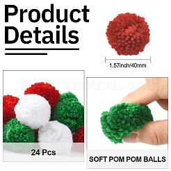 24Pcs 3 Colors Wool Soft Pompom Ball&nbsp;DIY-SC0031-30A