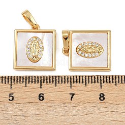 Brass Micro Pave Clear Cubic Zirconia Pendants&nbsp;KK-C109-07C-G