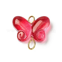 Butterfly Gradient Color Baking Paint Transparent Glass Connector Charms&nbsp;PALLOY-JF03278-01