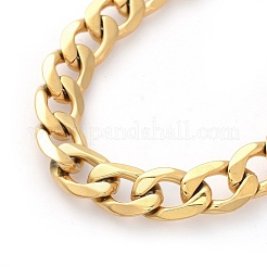 Men's 304 Stainless Steel Curb Chain Bracelets&nbsp;BJEW-G618-02G