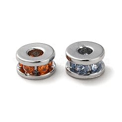 Rack Plating Brass Pave Cubic Zirconia Beads&nbsp;KK-K346-32P