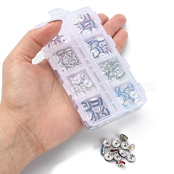 160Pcs 8 Colors Brass Rhinestone Spacer Beads&nbsp;RB-YW0001-03