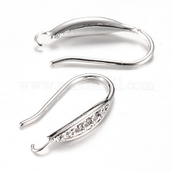 Brass Earring Hooks Rhinestone Settings&nbsp;LS-KK-R037-07P-NF