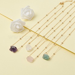 Natural Raw Stone Pendant Necklace for Women&nbsp;NJEW-JN03781