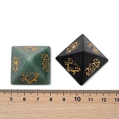 6Pcs Natural Obsidian & Red Jasper & Amethyst & Tiger Eye & Rose Quartz & Green Aventurine Orgonite Pyramid Display Decorations&nbsp;G-C186-05