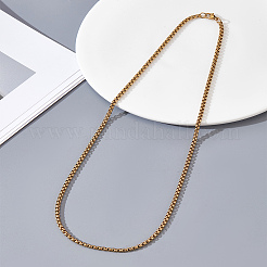 2Pcs Stainless Steel Punk Box Chain Necklaces for Men&nbsp;NJEW-LP0001-15G