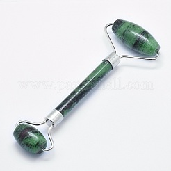 Natural Ruby in Zoisite Brass Face Massager&nbsp;MRMJ-G009-03P