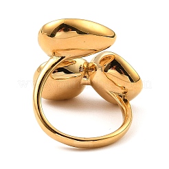Teardrop & Square Glass Open Cuff Rings&nbsp;RJEW-G289-01G-01