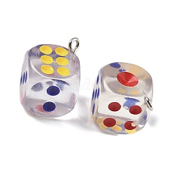 Transparent Resin Enamel Pendants&nbsp;RESI-Z038-12P