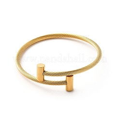 304 Stainless Steel Twist Rope Open Cuff Bangle&nbsp;BJEW-P283-53