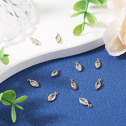 10Pcs Brass Micro Pave Cubic Zirconia Horse Eye Charms&nbsp;KK-TADJ0001-26