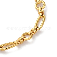 Ion Plating(IP) 304 Stainless Steel Oval & Ring Link Chain Necklaces for Women&nbsp;NJEW-D056-02G