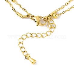 Ion Plating(IP) 304 Stainless Steel Chains Anklet&nbsp;AJEW-H148-10E-G