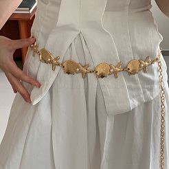 Summer Alloy & Imitation Pearl Starfish and Shell Shaped Link Chain Waist Belly Chains for Women&nbsp;FS-WGFC91A-01