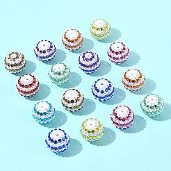 20Pcs 9 Colors Striped Resin Rhinestone Beads&nbsp;OACR-FS0002-35