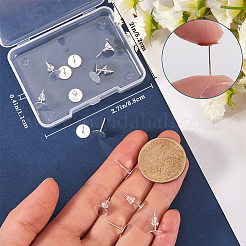 10 Pairs 925 Sterling Silver Flat Pad Stud Earring Settings&nbsp;STER-BBC0006-58C-S