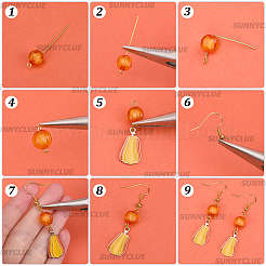 DIY Thanksgiving Day Brass Maple Leaf & Pumpkin Dangle Earring Making Kits&nbsp;DIY-SC0027-89