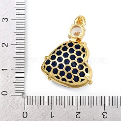 Brass Micro Pave Cubic Zirconia Pendants&nbsp;KK-B150-29G-01