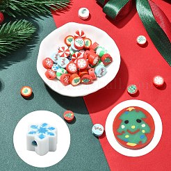 50Pcs 10 Styles Christmas Theme Handmade Polymer Clay Beads&nbsp;CLAY-YW0002-02
