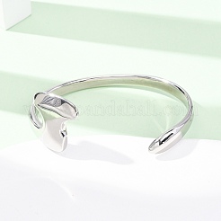 316 Surgical Stainless Steel Cuff Bangles&nbsp;BJEW-C142-08P
