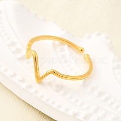 ECG 925 Sterling Silver Cuff Rings for Women&nbsp;RJEW-S631-04G