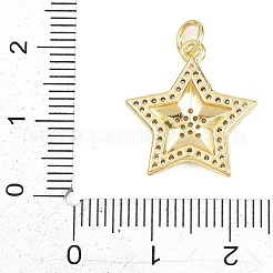 Brass Micro Pave Clear Cubic Zirconia Pendants&nbsp;KK-D258-16G