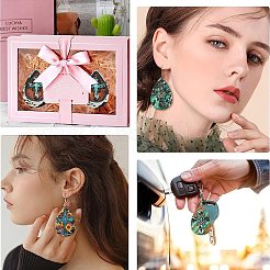 35Pcs 7 Colors Printed Cross Wood Big Pendants&nbsp;WOOD-CJ0001-94
