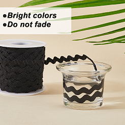 24~25 Yards Polyester Wavy Fringe Trim Ribbon&nbsp;SRIB-GF0001-39B