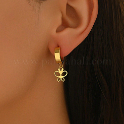 Stainless Steel Hollow Butterfly Star Hoop Earrings&nbsp;GZ3322