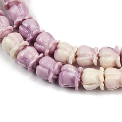 Synthetic Coral Dyed Carved Beads Strands&nbsp;SHEL-D001-A01