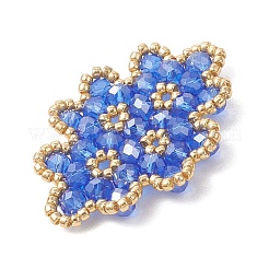 Woven Glass Beaded Connector Charms&nbsp;PALLOY-MZ01201-01