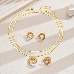 Stainless Steel Ring Earrings & Necklaces & Rings Sets for Women&nbsp;DQ8261
