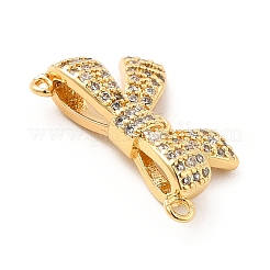 Rack Plating Brass Micro Pave Clear Cubic Zirconia Chandelier Component Links&nbsp;KK-K270-08G