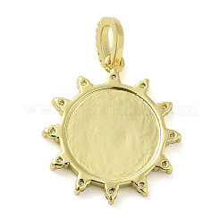 Rack Plating Brass Micro Pave Clear Cubic Zirconia Pendants&nbsp;KK-Q784-33G