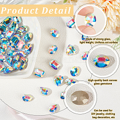 56Pcs 4 Styles Glass Rhinestone Cabochons&nbsp;RGLA-BBC0001-02
