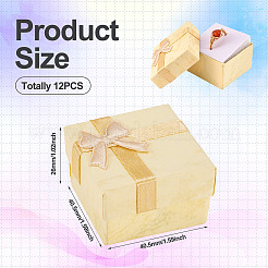 Square Paper Jewelry Ring Gift Boxes with Bowknot&nbsp;CON-TAC0010-80D