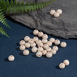 Natural Unfinished Wood Beads&nbsp;WOOD-S651-8mm-LF