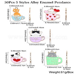 30Pcs 5 Styles Alloy Enamel Pendants&nbsp;ENAM-CJ0006-15