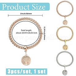 3Pcs 3 Colors Zinc Alloy Charm Bracelets&nbsp;BJEW-SC0001-56