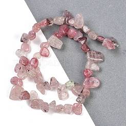 Natural Strawberry Quartz Nuggets Beads Strands&nbsp;G-B125-A20-01