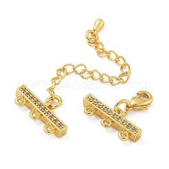 Rack Plating Brass Micro Pave Cubic Zirconia Chain Extender&nbsp;KK-A234-029A-G