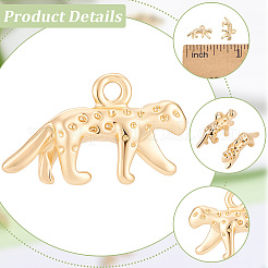 10Pcs Leopard Rack Plating Brass Charms&nbsp;KK-BBC0027-35
