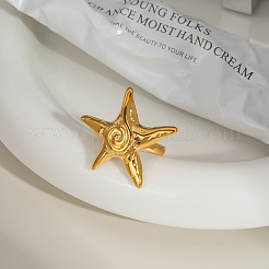 Starfish 304 Stainless Steel Open Cuff Rings for Women&nbsp;CL0615
